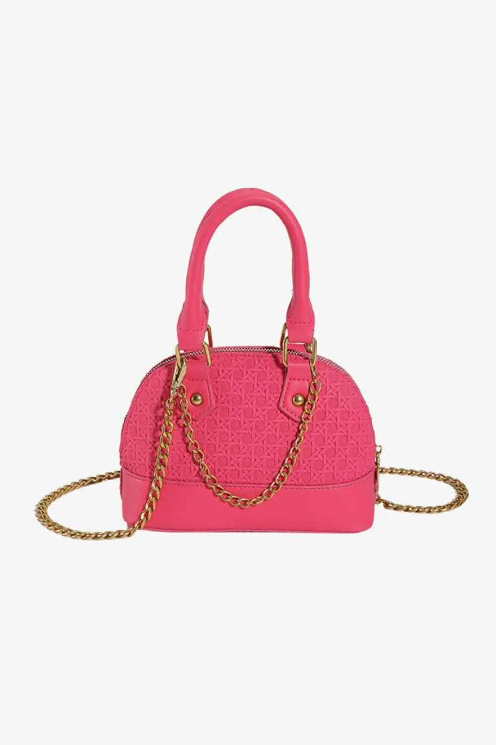 Mini Vegan Satchel purse With Detachable Gold Chain