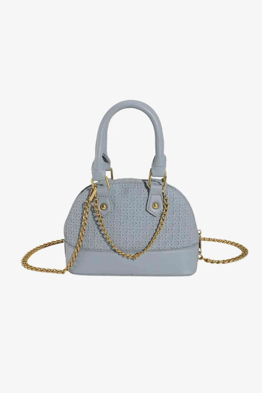 Mini Vegan Satchel purse With Detachable Gold Chain