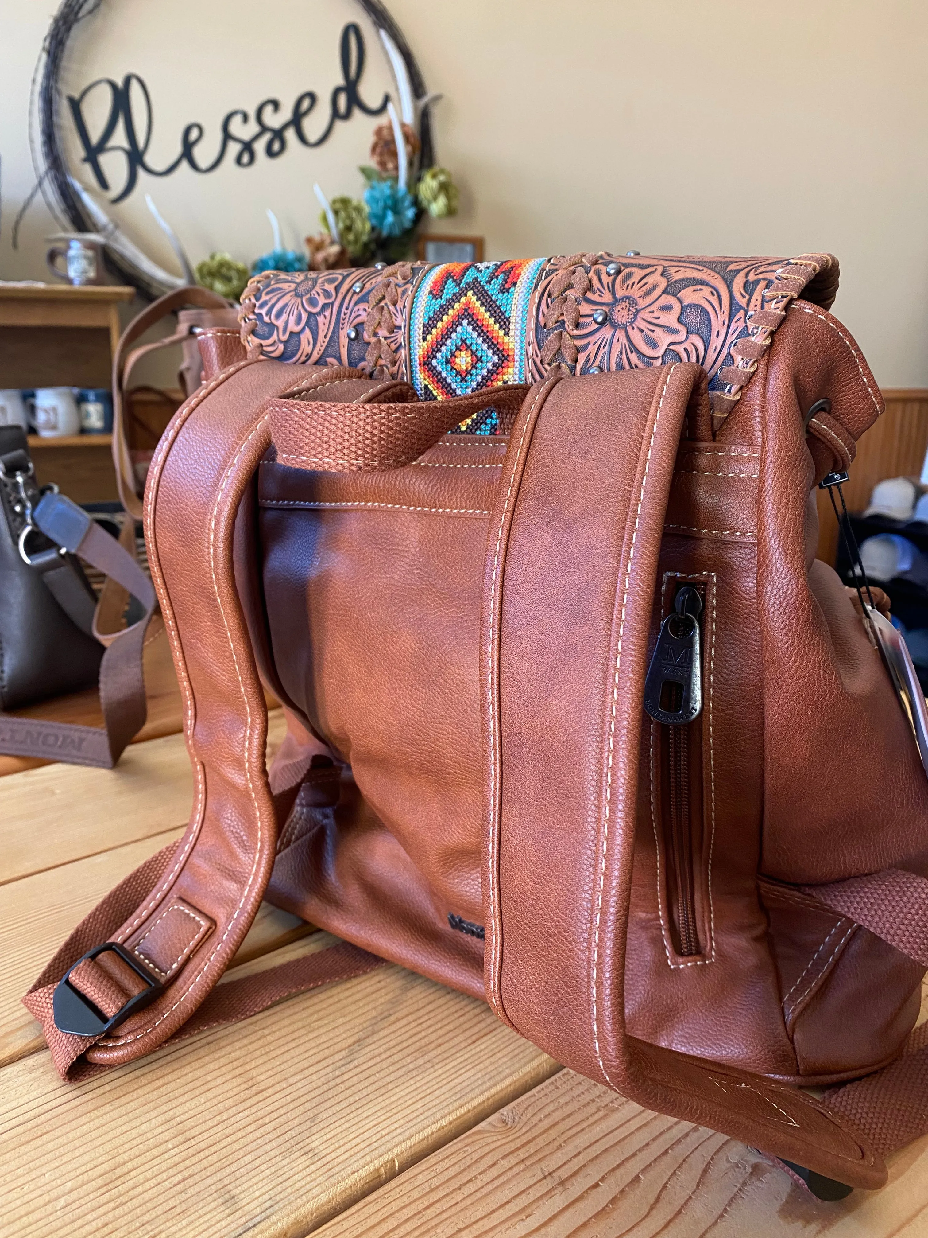 Montana West Concealed Carry Backpack Bag Tooled