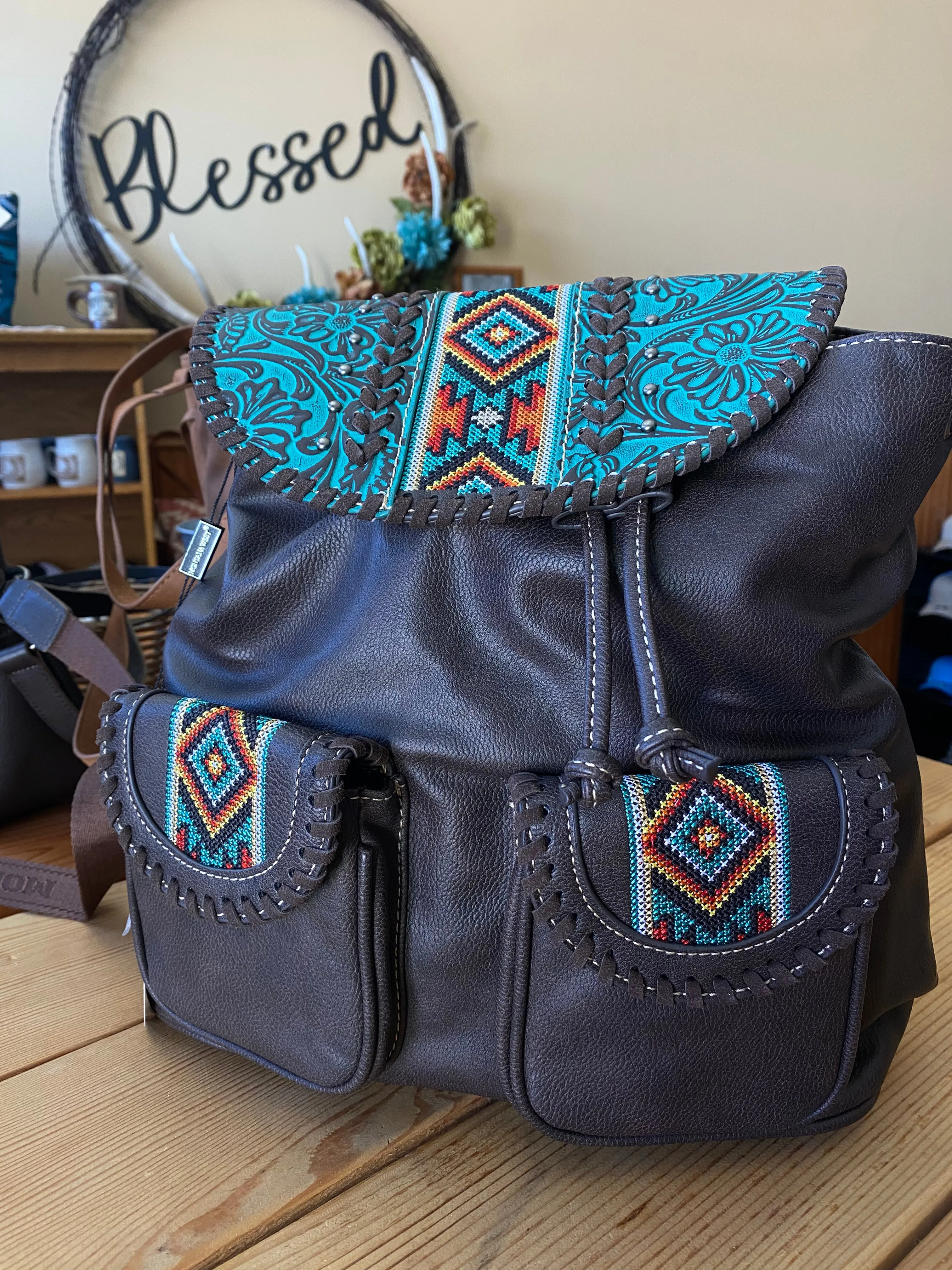 Montana West Concealed Carry Backpack Bag Tooled