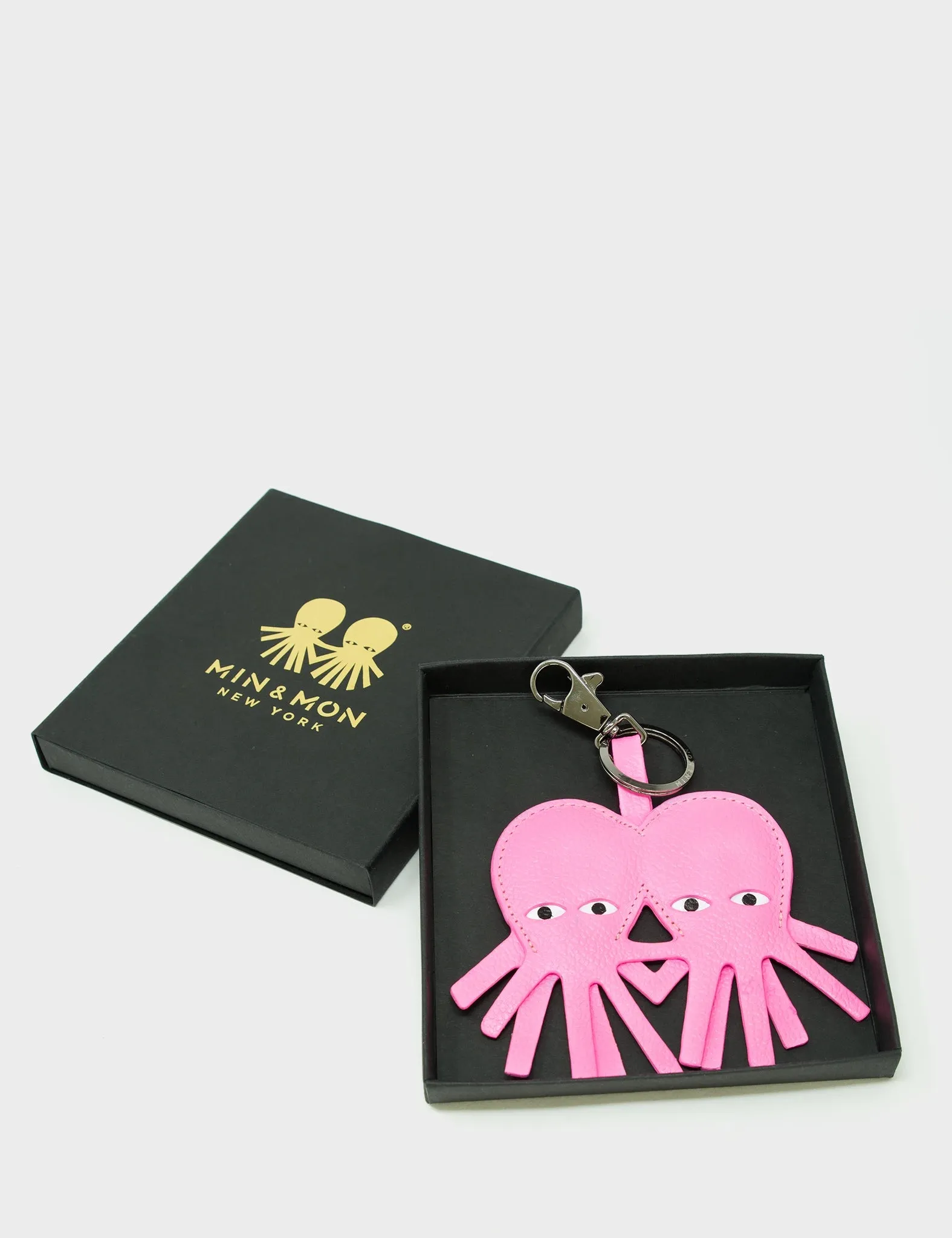 Octotwins Charm - Bubblegum Pink Leather Keychain