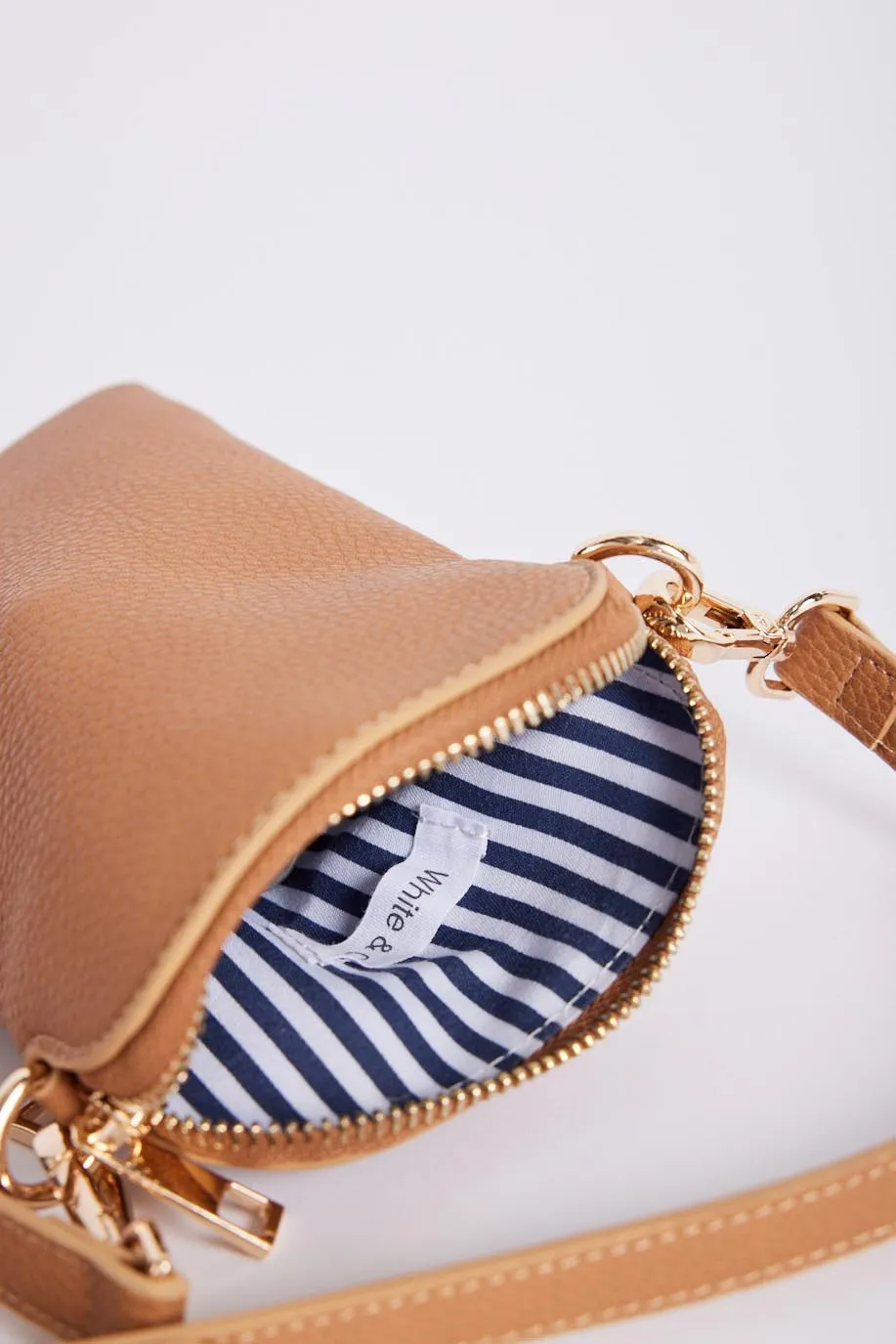 On The Go Bag - Tan/Blue Tan Stripe