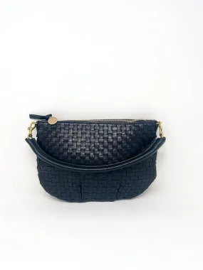 Petit Moyen Messenger in Black Woven Checker