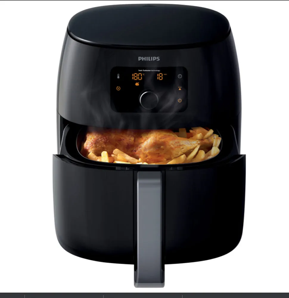 Philips HD9650/96 Twin TurboStar 1.4kg XXL Digital Air Fryer (Black) (Manufacturer Refurbished)