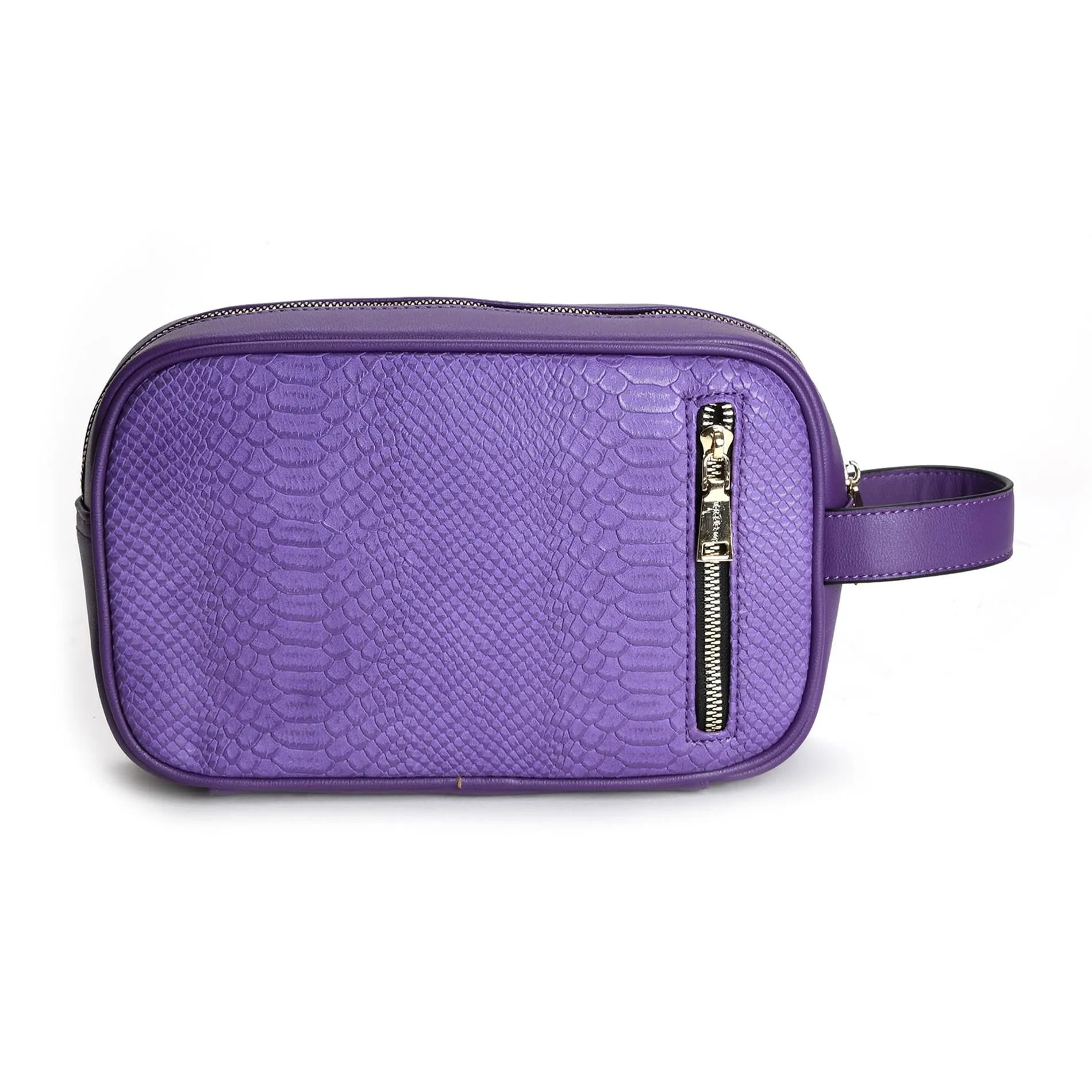 Purple Apollo 1 Faux Snakeskin Toiletry Bag