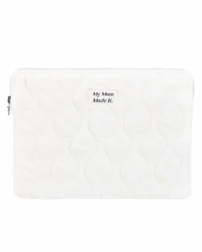 Quilted Laptop Bag - Off-White Terry