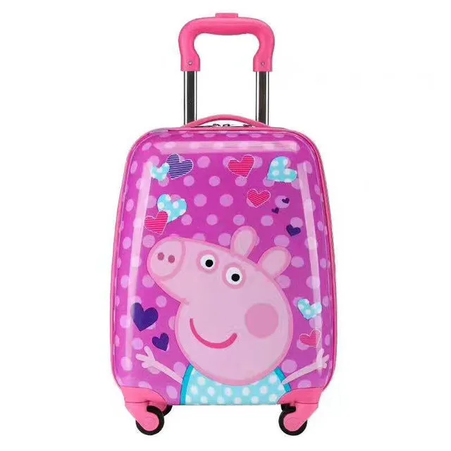 "18-Inch Children Luggage Suitcase, Boys And Girls Princess Abs Cartoon Tie Rod Suitcase Box