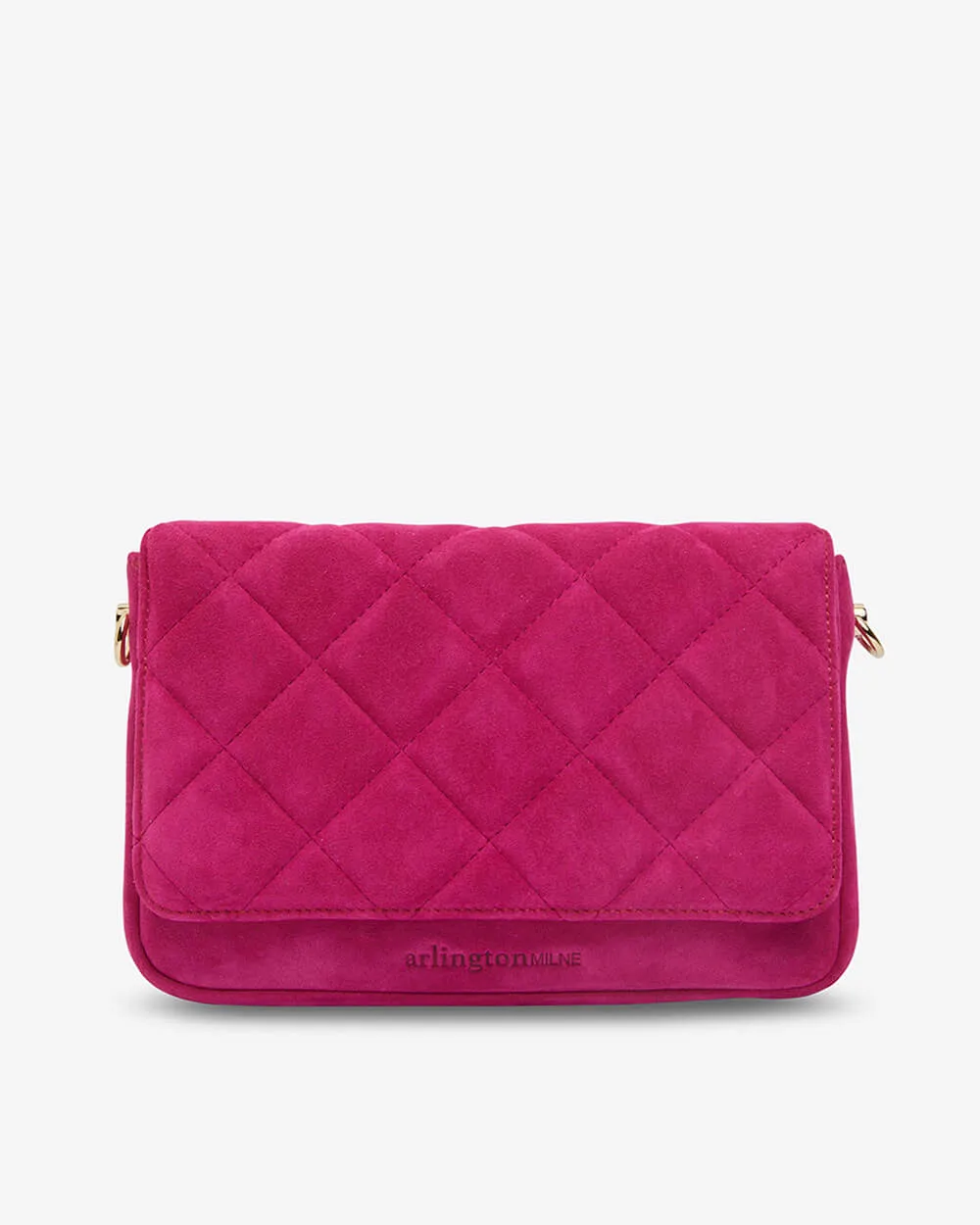 Sarah Crossbody - Hot Pink Suede