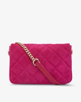 Sarah Crossbody - Hot Pink Suede