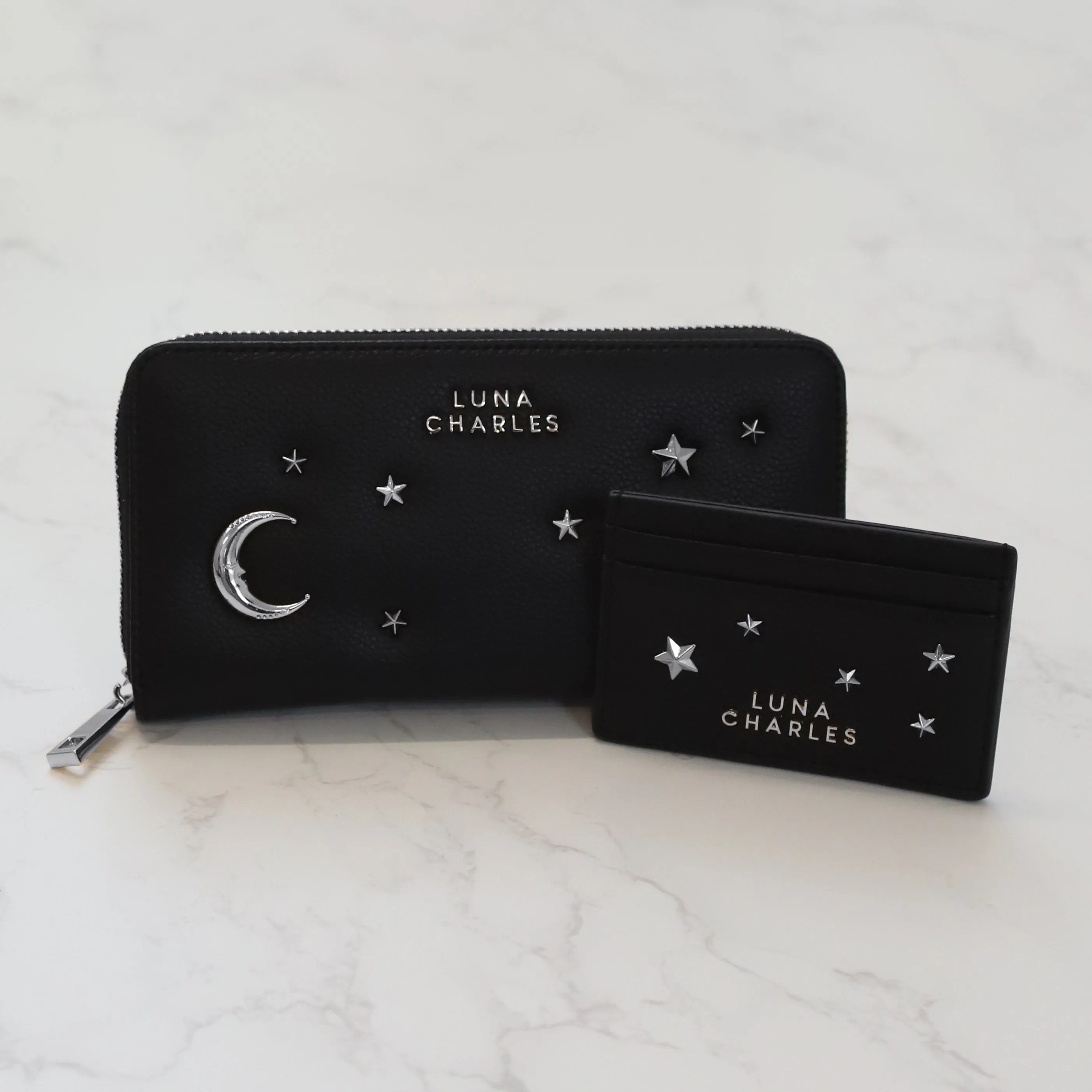 Skye Star Studded Purse - Black & Silver