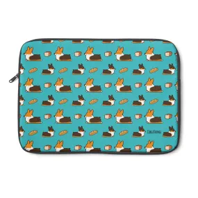 Tricolor Corgi Loaf Sploot Laptop Sleeve | 3 Sizes