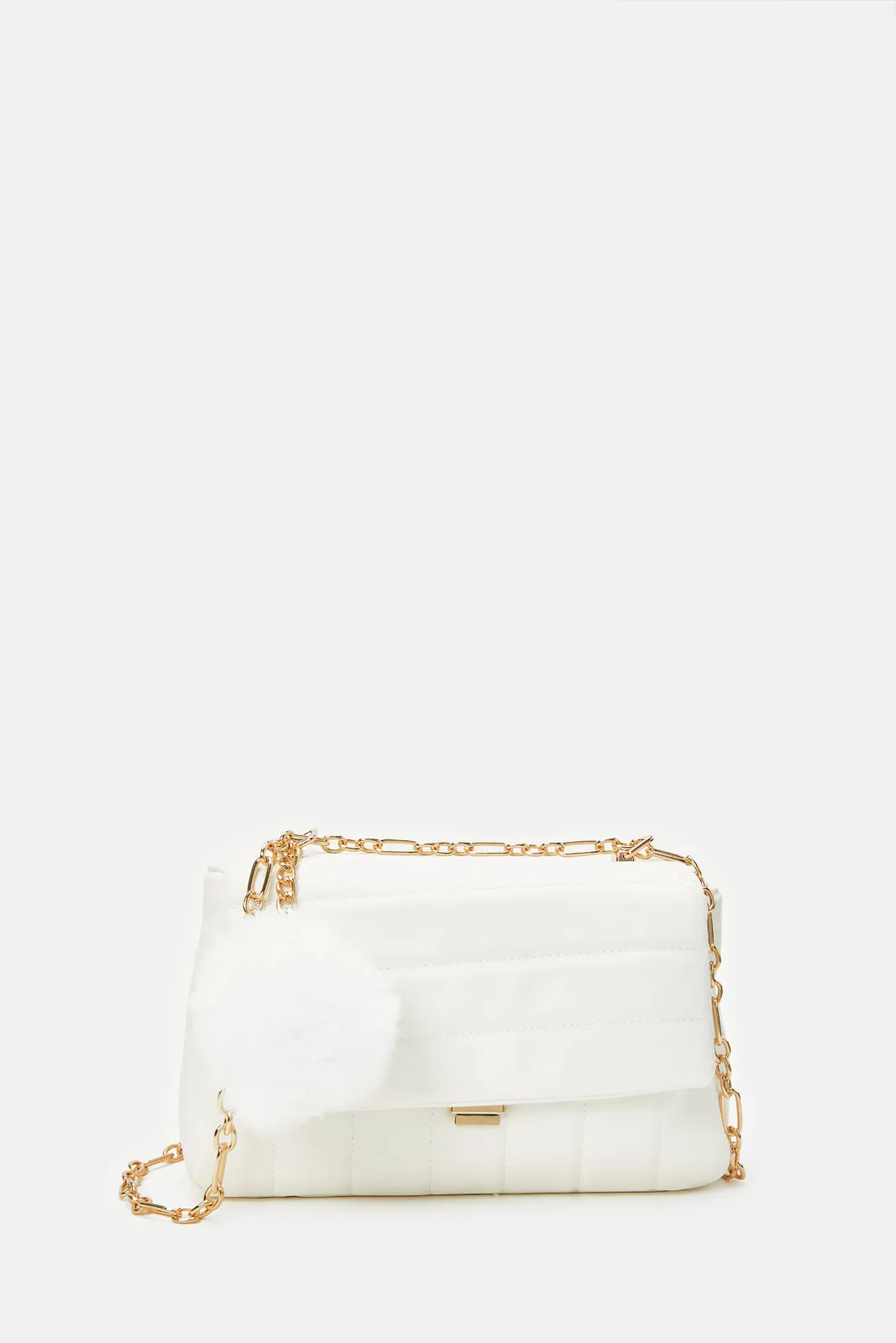 Women White Embellished Day Bag