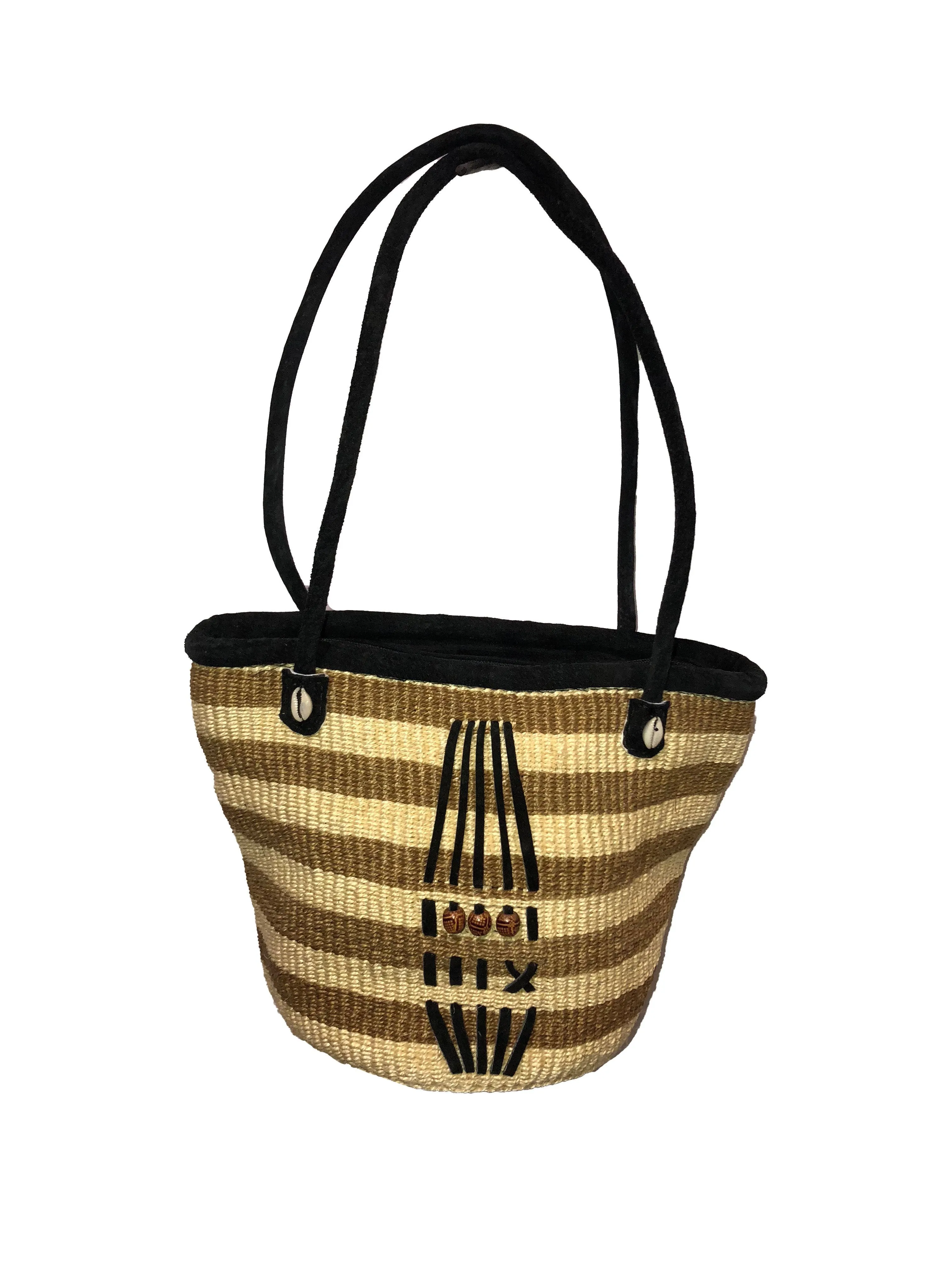 Womens Kiondo with Zipper Hand Woven Sisal Handbag