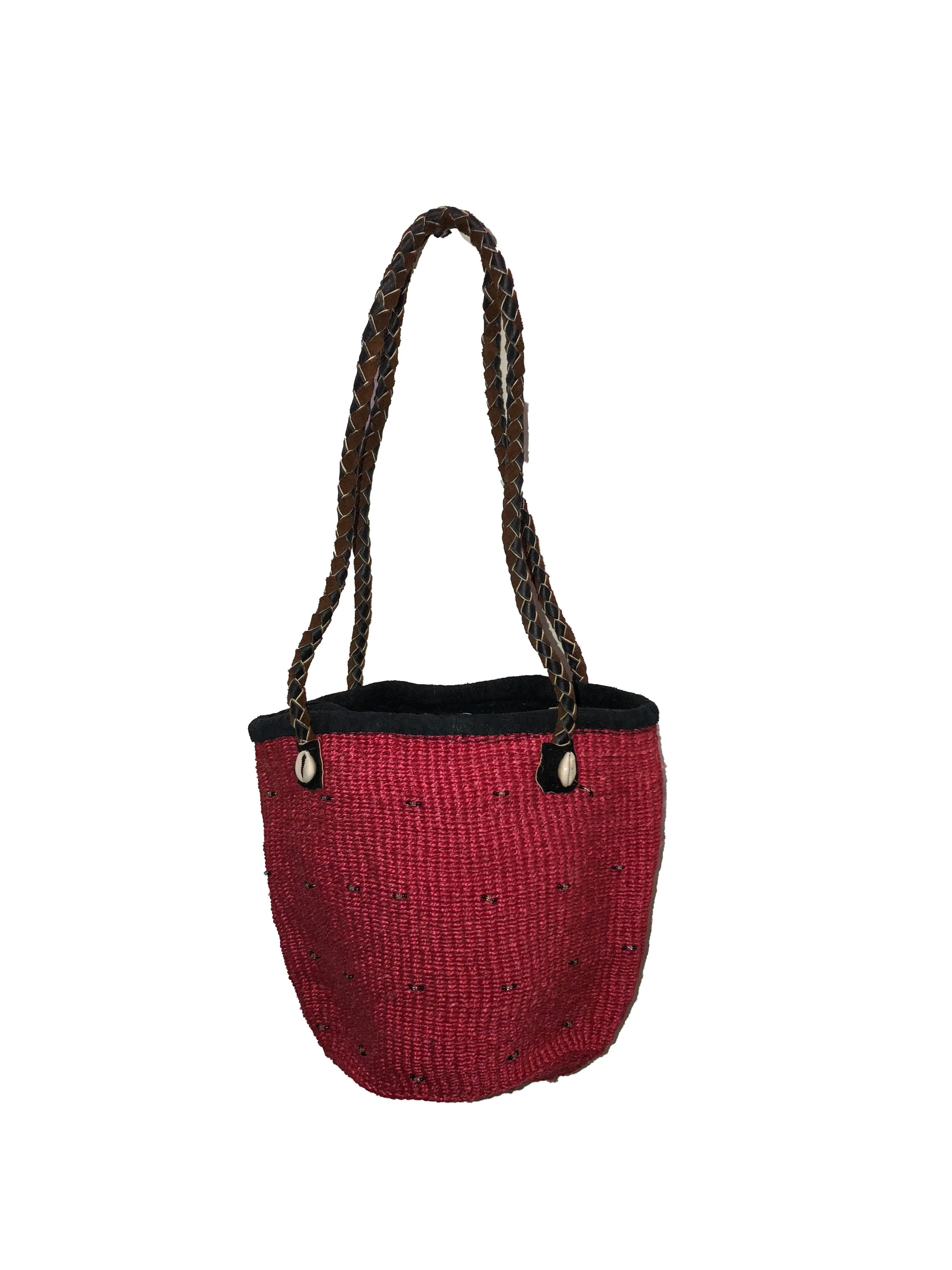 Womens Kiondo with Zipper Hand Woven Sisal Handbag